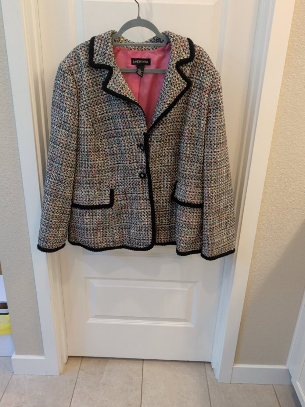 Lane Bryant Tweed Jacket – Size 26, Multi‑Color Textured Blazer
